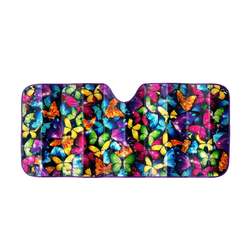 💜Auto Drive Vehicle's Windshield Fit Butterfly Accordion Sun Shade - Picture 3 of 13